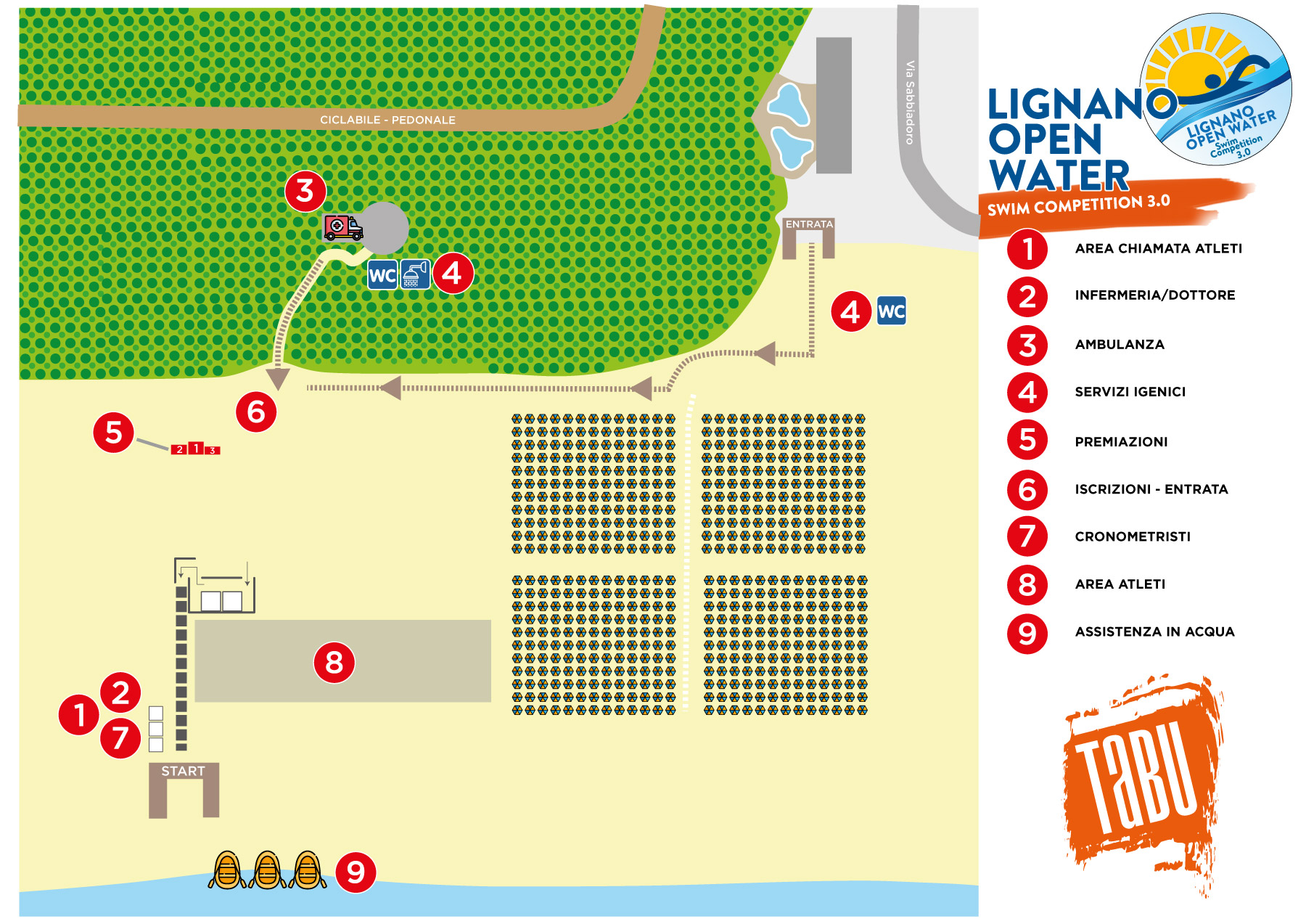Mappa evento Lignano Open Water Swim Competition 2024